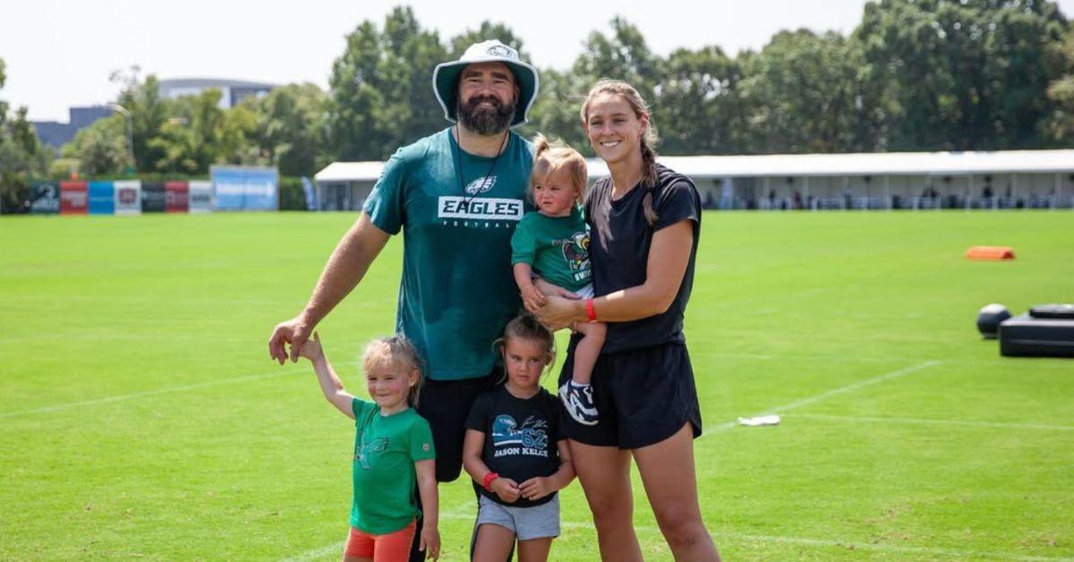 Kylie Kelce with Jason and their three kids. 