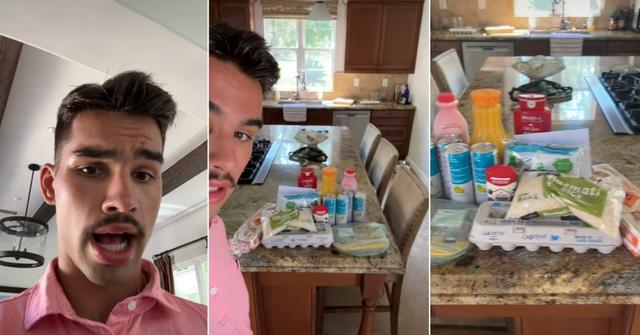 Guy's viral video shows off how little he got after spending $100 on groceries.