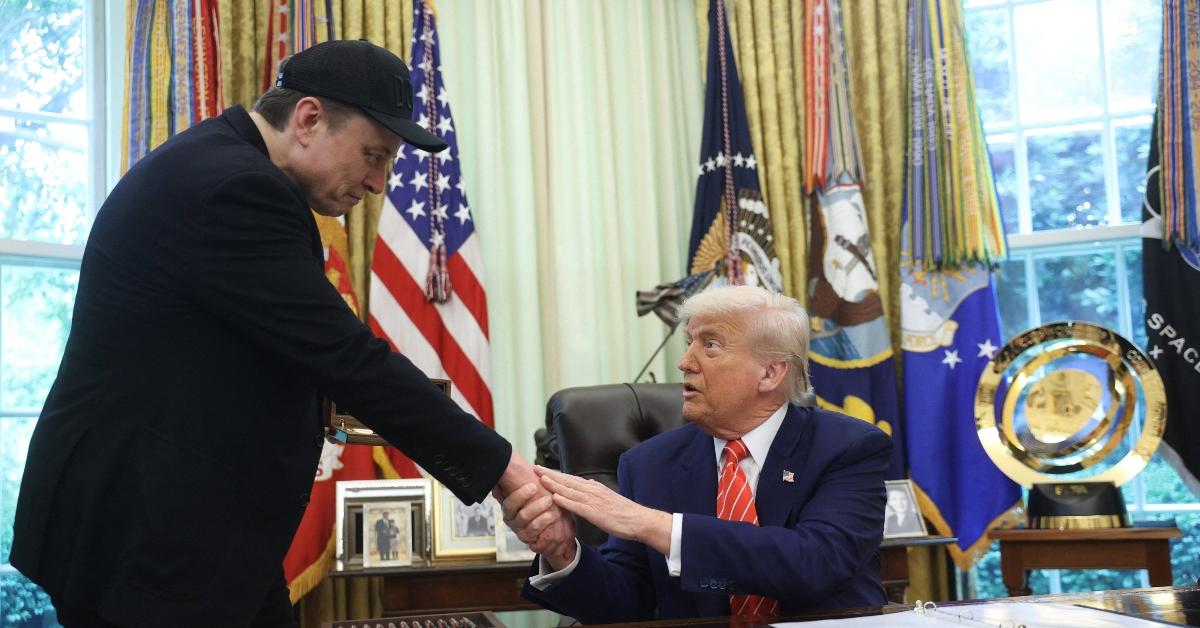 Elon Musk and President Donald Trump in the oval office