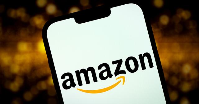 An Amazon logo on a phone screen.