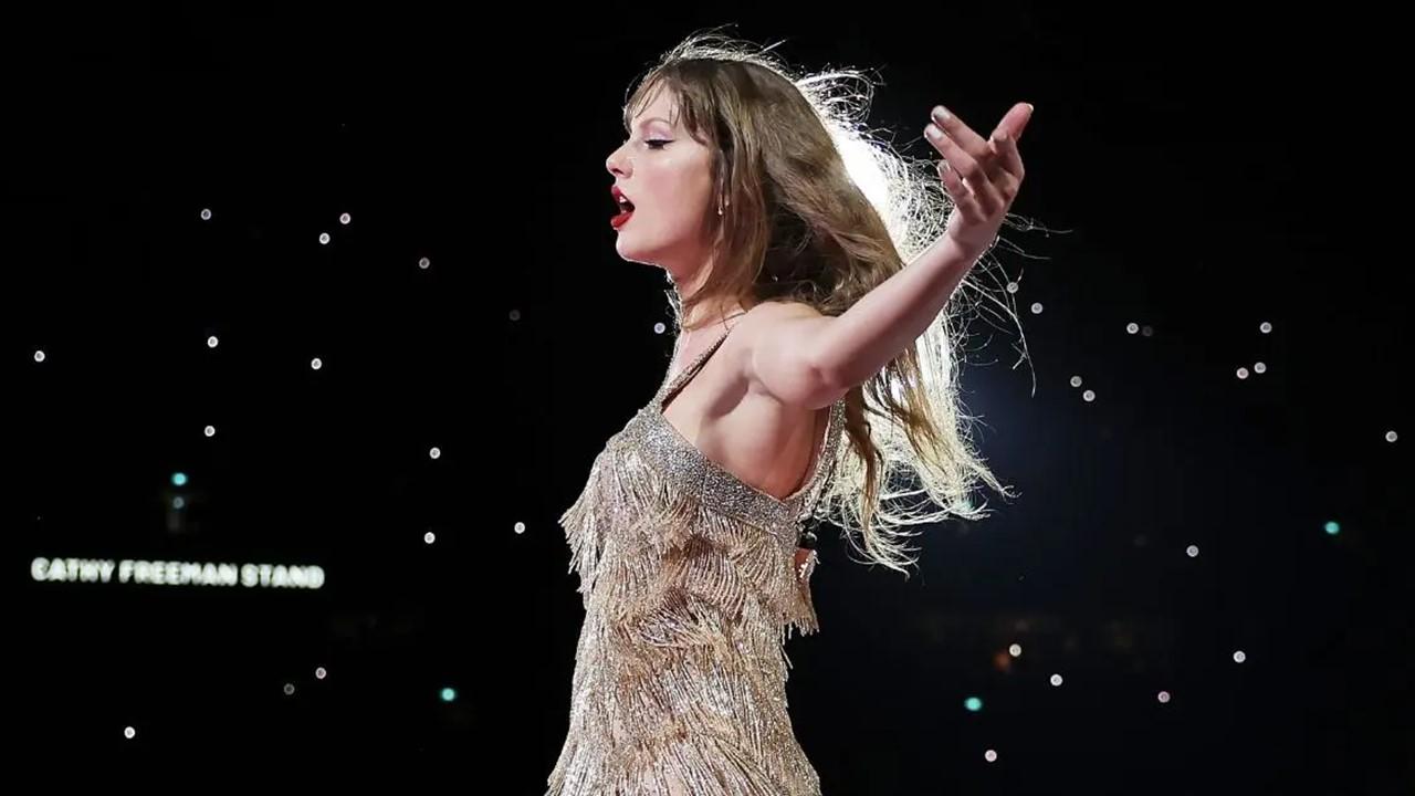 Taylor Swift performs at Accor Stadium on Feb. 23, 2024