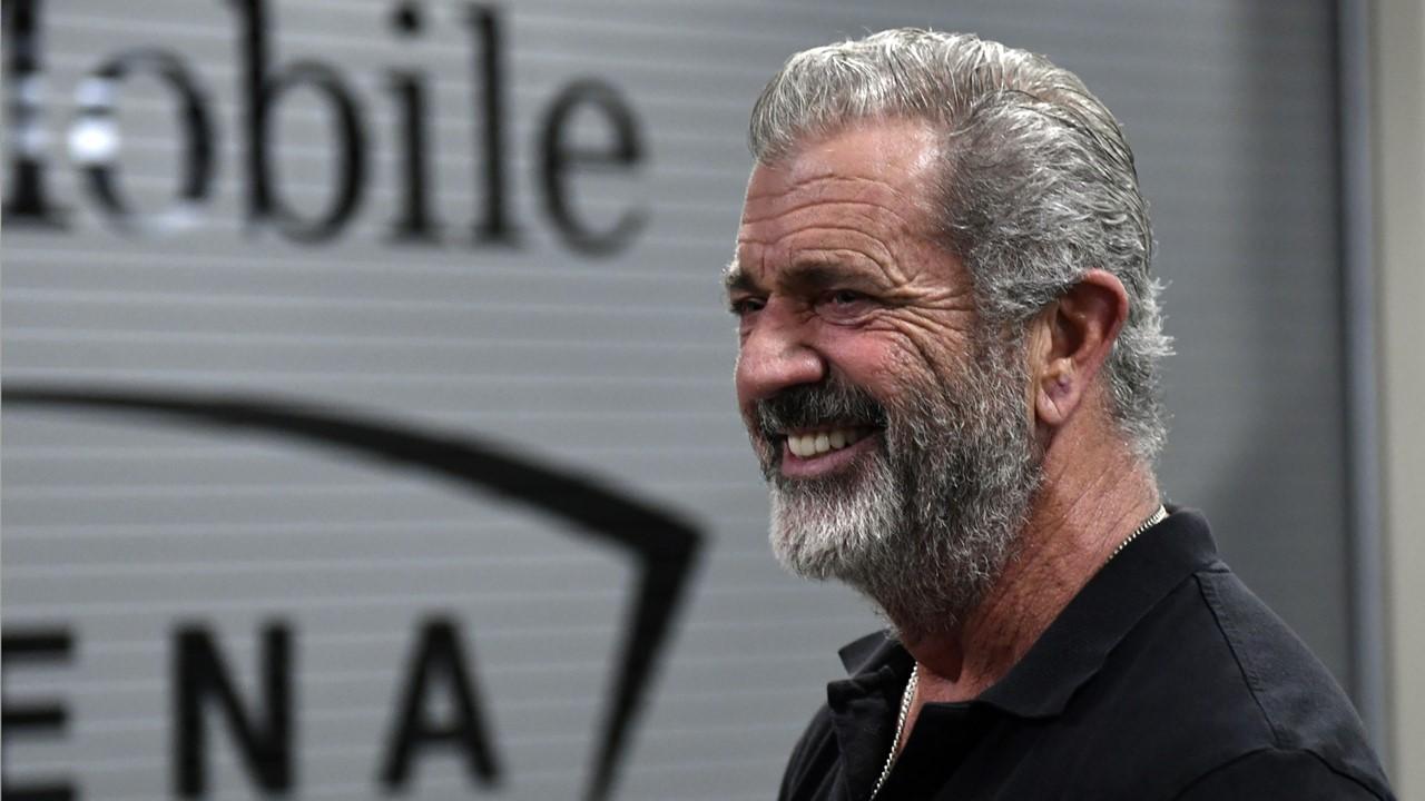 Mel Gibson arrives at T-Mobile Arena during the UFC 264 event on July 10, 2021