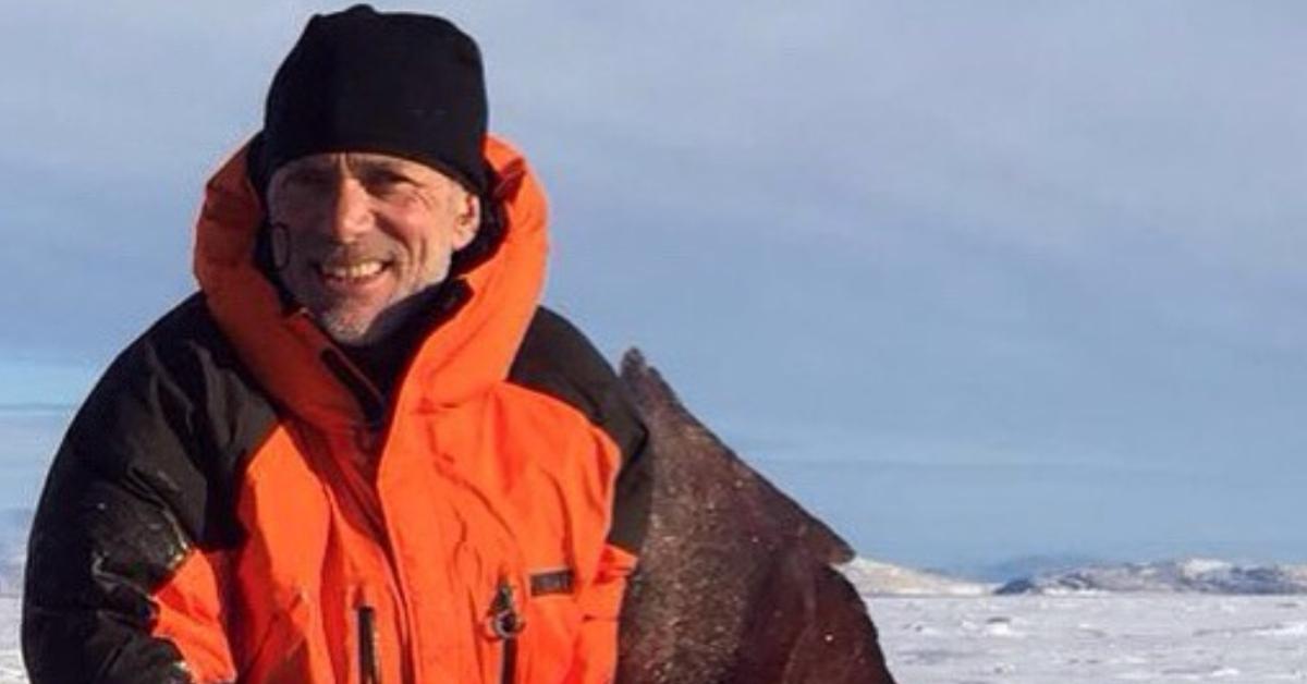 Jeremy Wade surrounded by snow