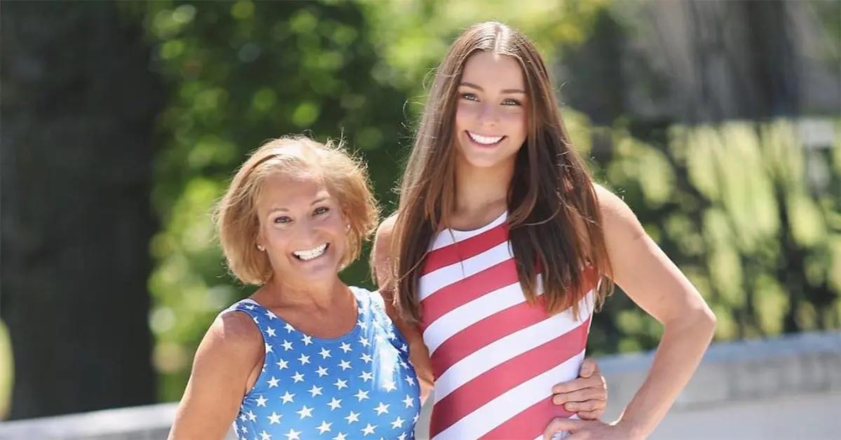 Mary Lou Retton standing next to her daughter McKenna. 