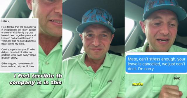 Boss Cancels Employee’s Leave after Co-worker Quits