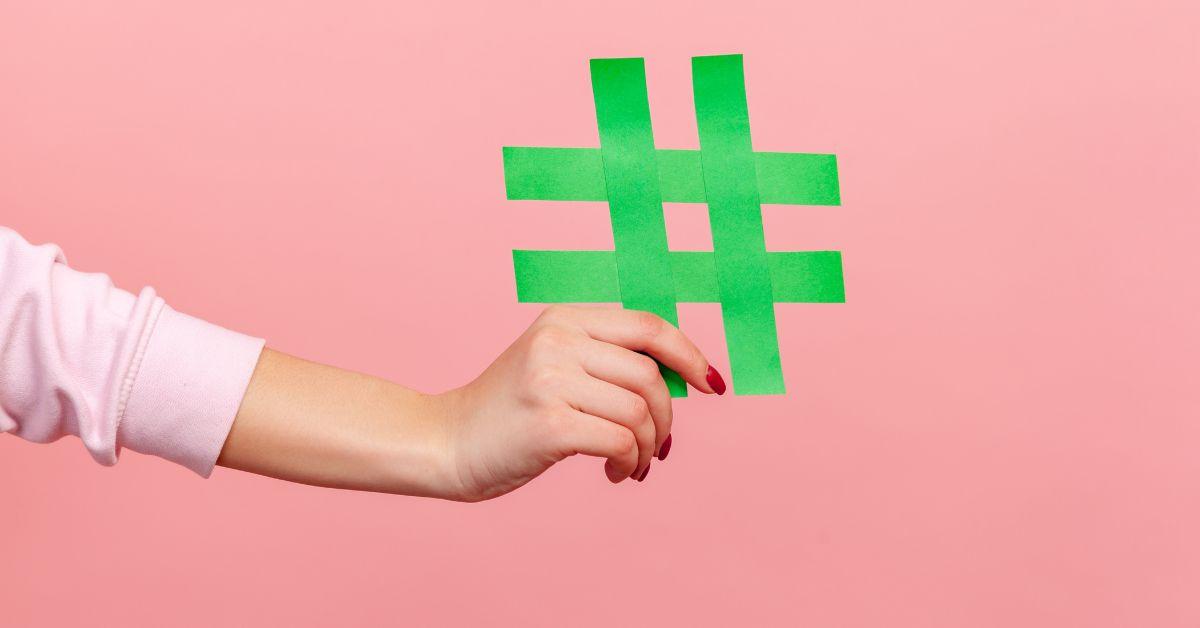 A stock photo of a hashtag