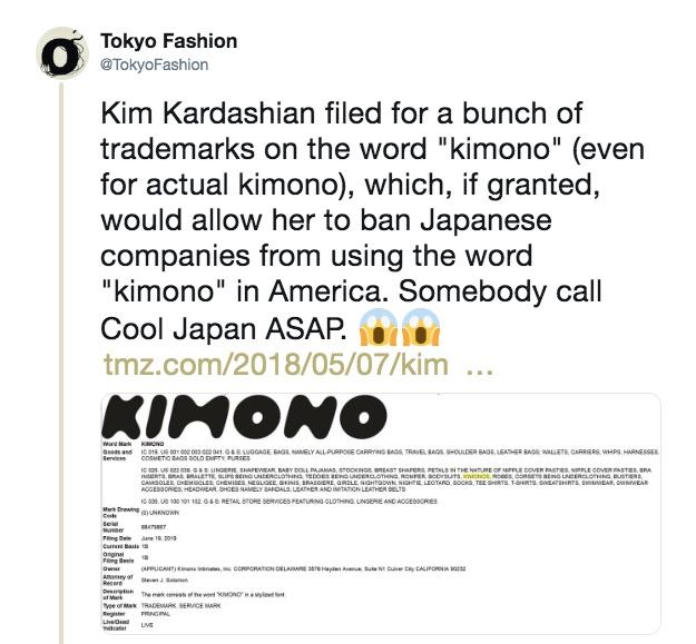 Kim Kardashian 'kimono' trademark sparks 'KimOhNo' online backlash and  accusations of cultural appropriation