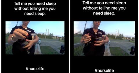 A nurse trying to use a work key fob to get into her house