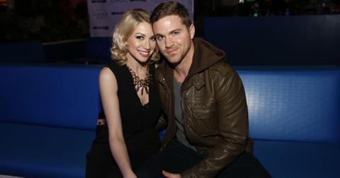 Stassi Schroeder poses with her boyfriend Patrick Meagher while hosting The Pool After Dark at Harrah's Resort