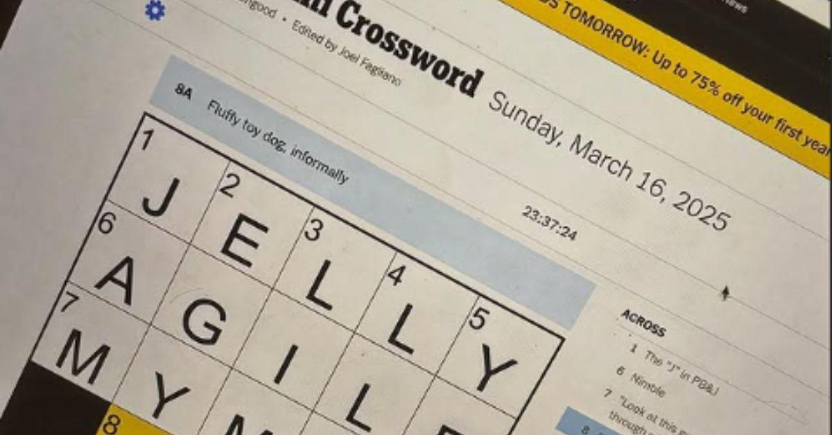 The 'New York Times' Mini Crossword Puzzle on March 16, 2025