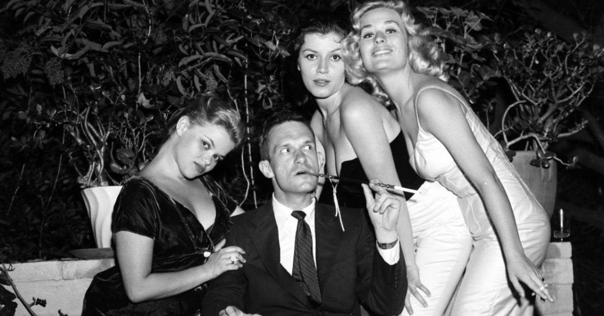 Hugh Hefner, Sylvia Sydney, Joan Bradshaw, and Caroline Mitchell