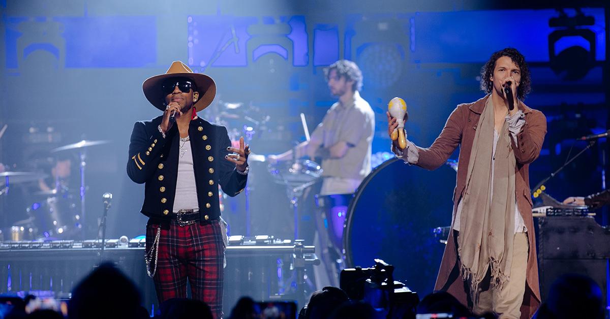 Jimmie Allen and For King + Country on stage. 