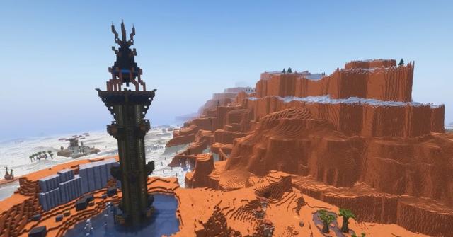 The Gerudo Region of Breath of the Wild recreated in Minecraft.
