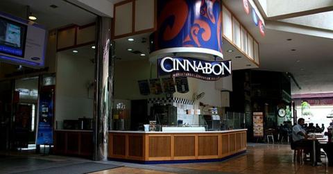 A Cinnabon location inside a mall.
