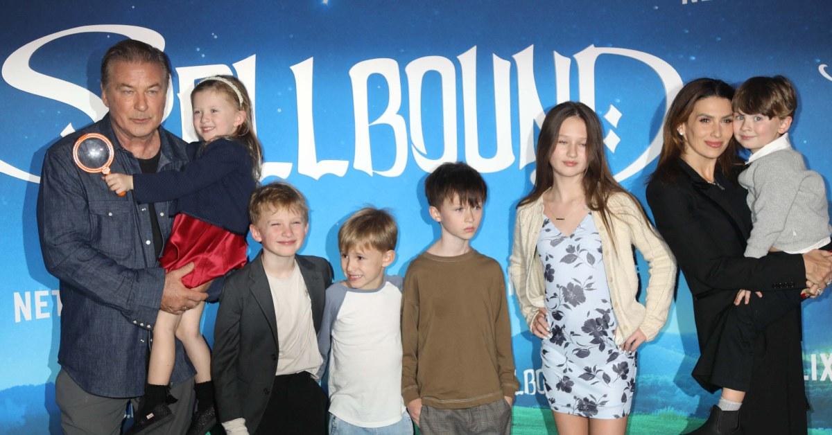 Alec Baldwin and his family at the 'Spellbound' premiere.