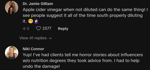 woman warns against influencer tips