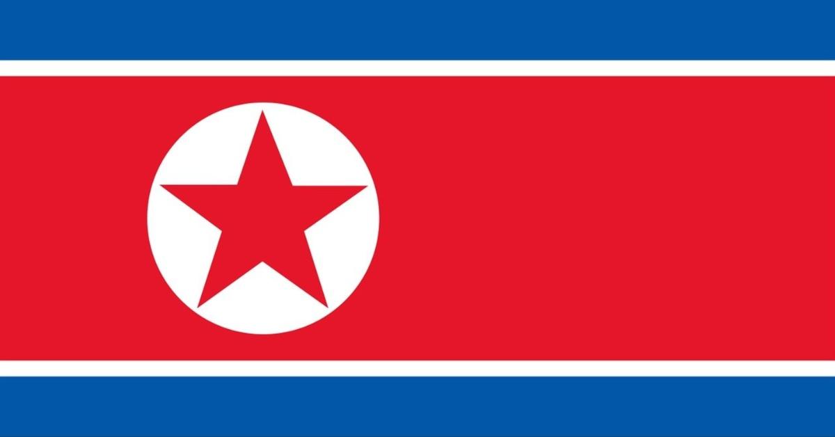 The flag of North Korea. 