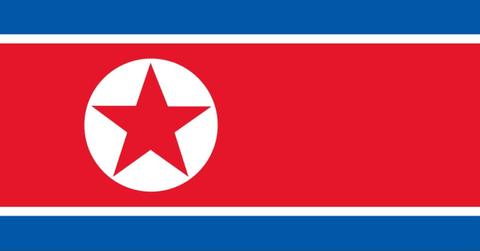 The flag of North Korea.