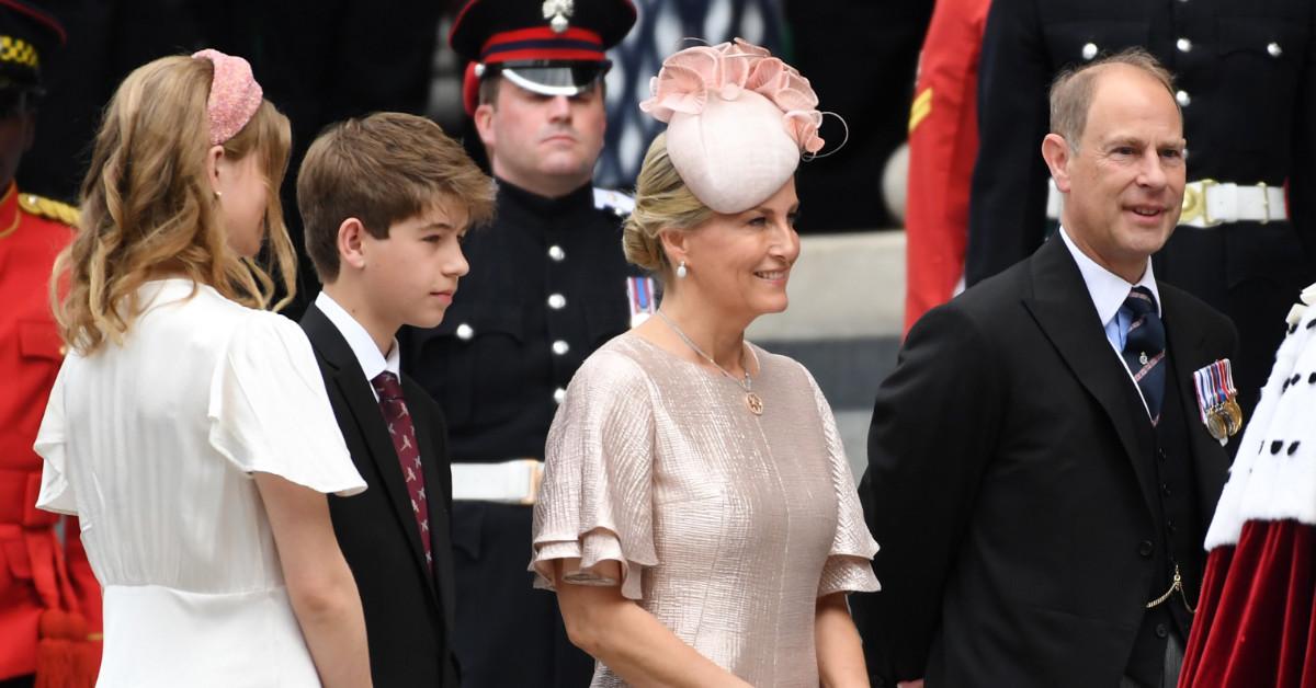 Prince Edward with wife Sophie and children Louise and James