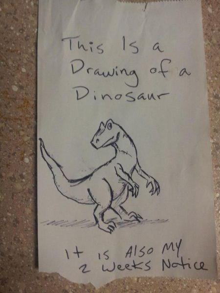 dinosaur resignation letter