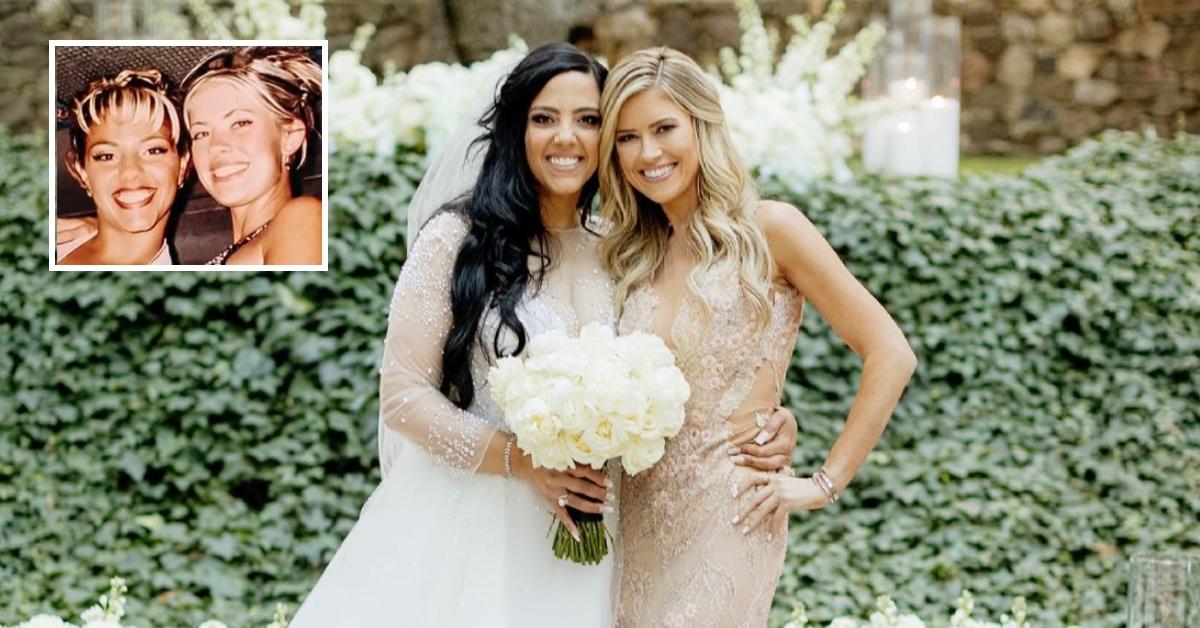 Christina Hall and Cassie (Zebisch) Schienle in her wedding dress.