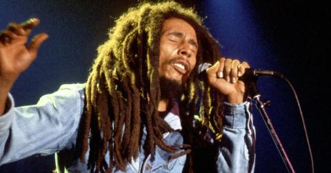 Bob Marley performs on stage