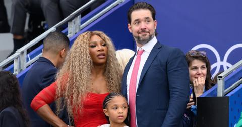 (l-r): Serena Williams, Olympia Ohanian, and Alexis Ohanian, Sr.