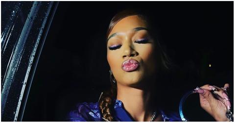 Morgan Bledsoe of 'Basketball Wives: Orlando' blowing a kiss in a car