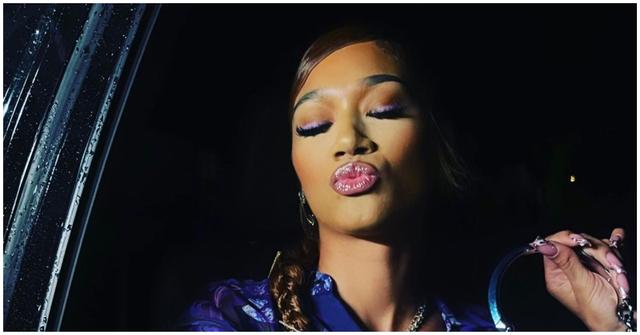 Morgan Bledsoe of 'Basketball Wives: Orlando' blowing a kiss in a car