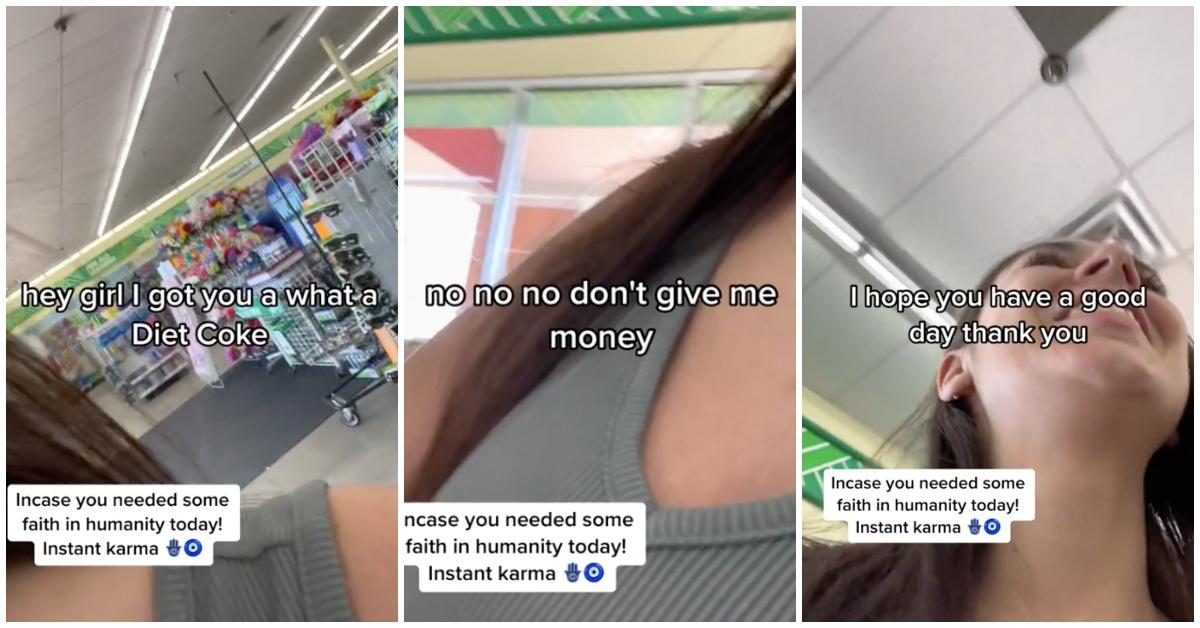 TikTok Woman gives Dollar Tree employee a Diet Coke from Five Guys.