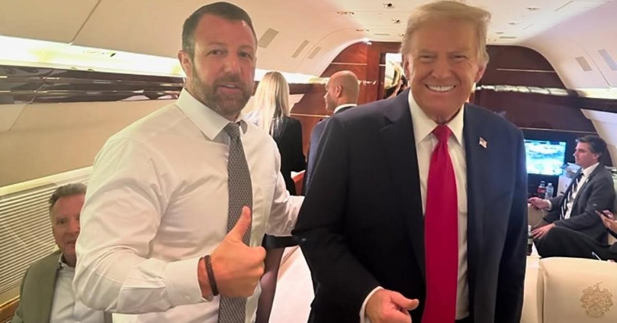 Markwayne Mullin with Donald Trump on Air Force One.