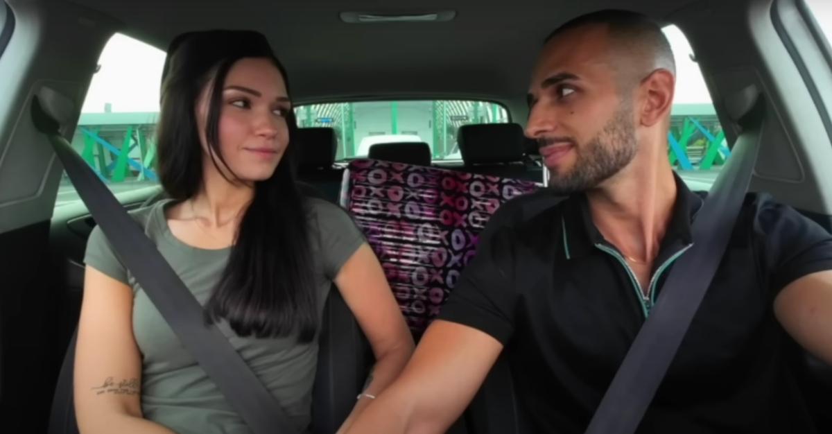 Amanda and Razvan from ‘90 Day Fiancé: Before the 90 Days’ in a car. 