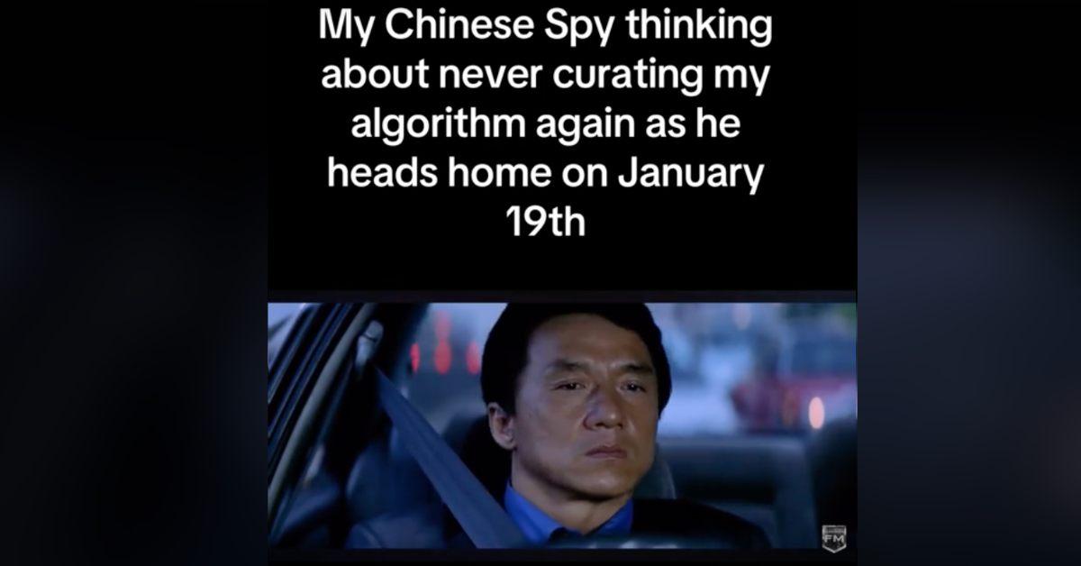 A TikToker reflects on what their "Chinese Spy" looks like ahead of the TikTok ban.