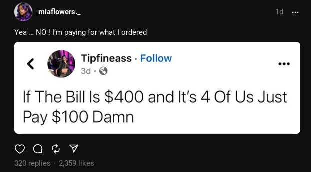 IG Threads Post Sparks Debate About Splitting Bills