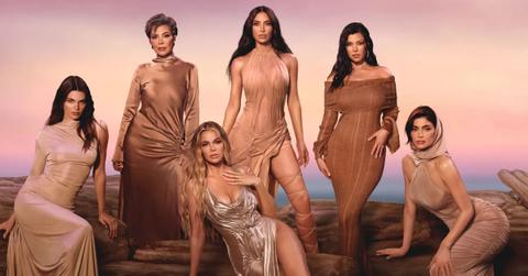 (L-R) Kendall, Kris, Khloé, Kim, Kourtney, and Kylie pose for the official 'The Kardashians' Season 5 key art.