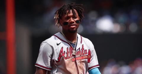 Ronald Acuna Jr. playing for the Atlanta Braves.