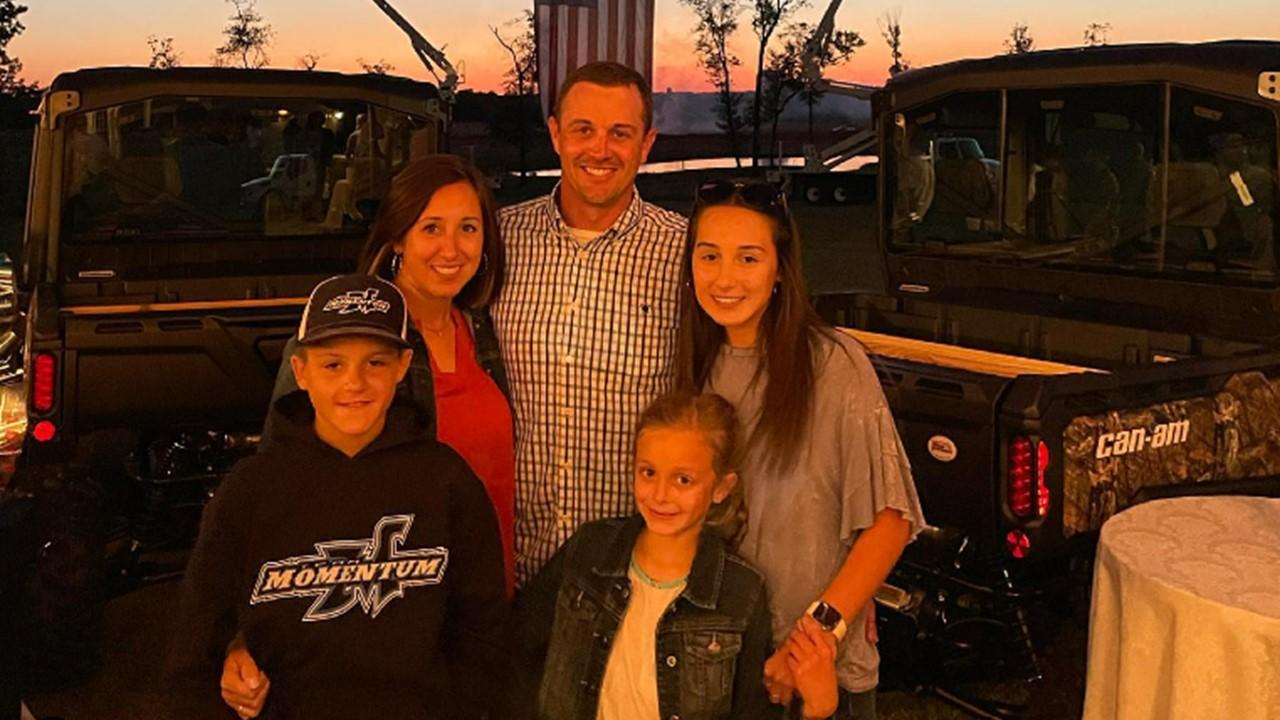 Robert Parker with his wife and children