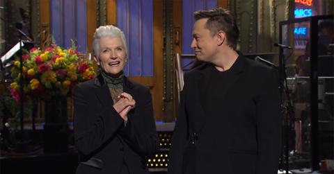 (l-r) Maye and Elon Musk