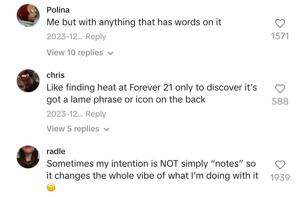 Commenters share their opinions about notebooks with notes on them