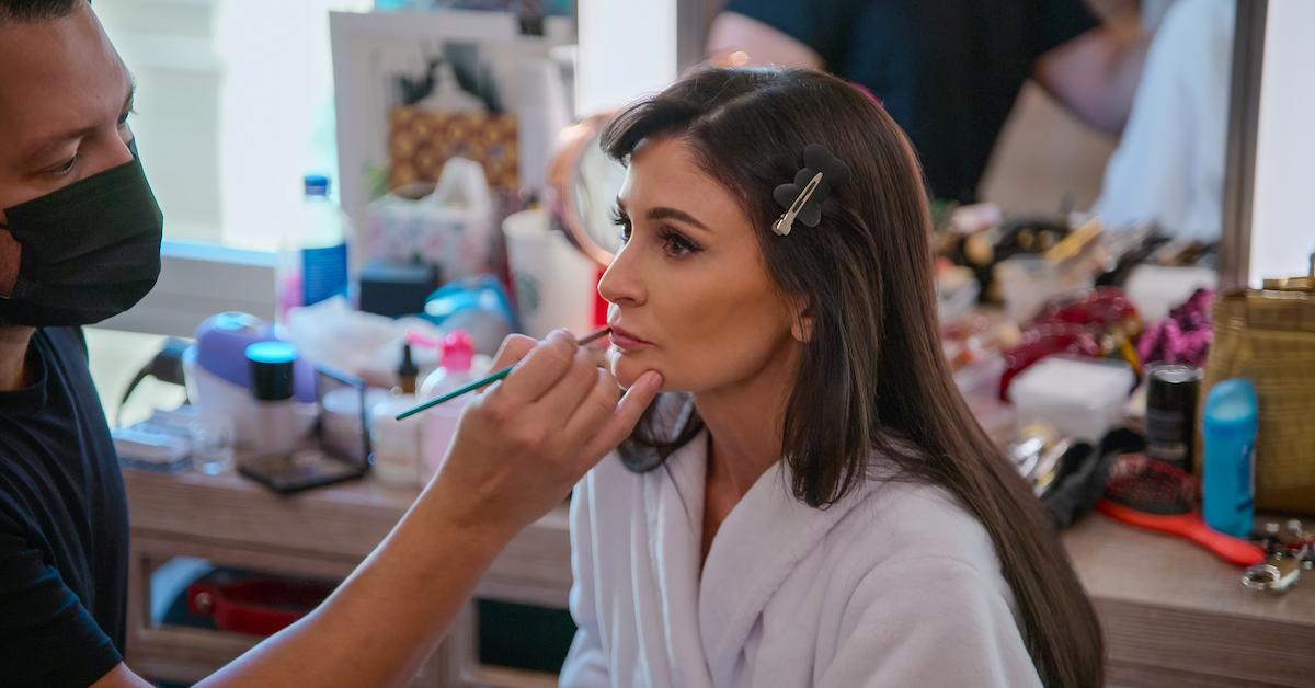 Julia getting her makeup done