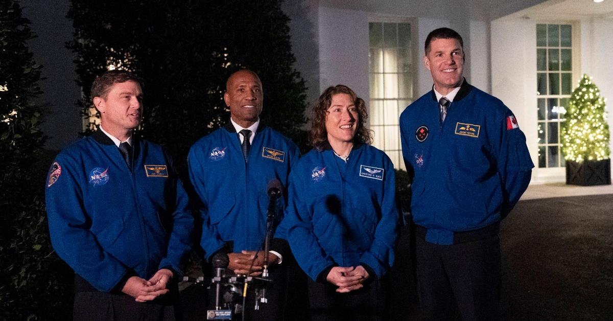 Reid Wiseman(L), Victor Glover(2nd L), Christina Hammock Koch(2nd R), and Jeremy Hansen(R