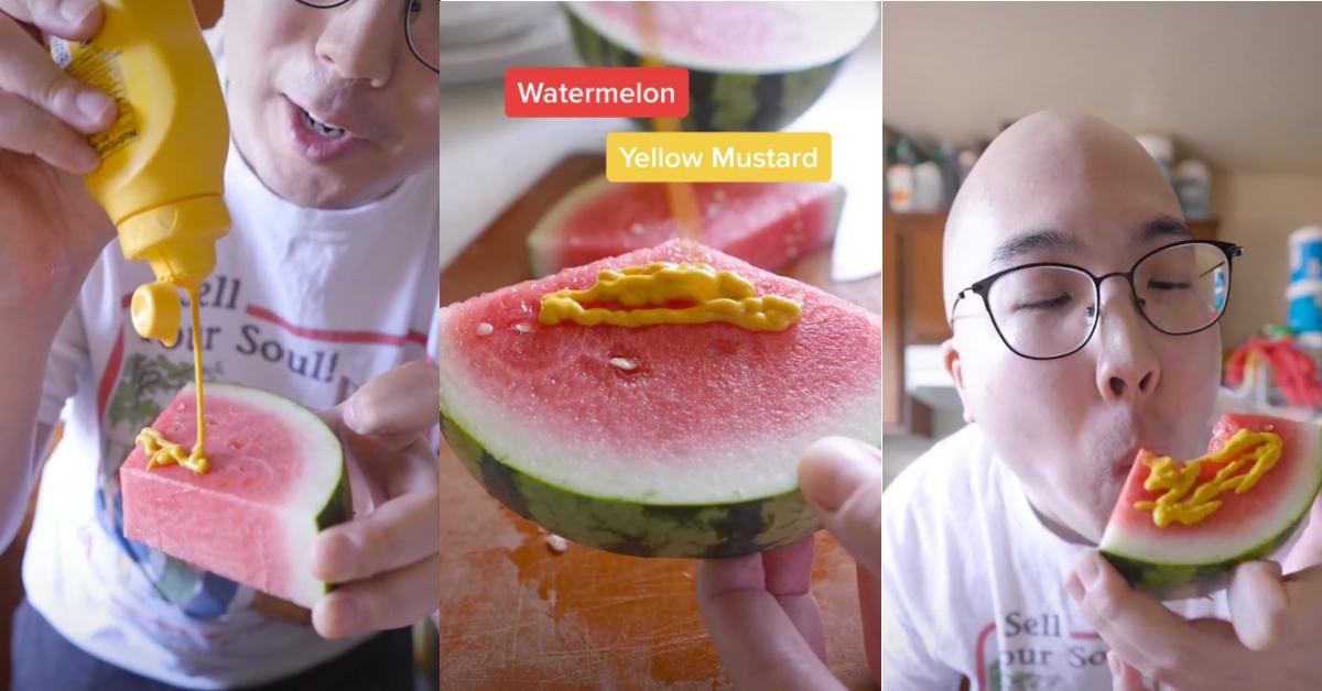 This TikTok influencer started the mustard on watermelon food trend.