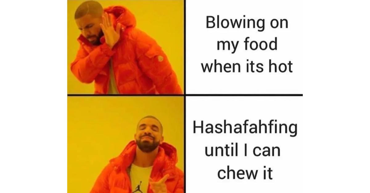 Drake Thanksgiving meme about hot food