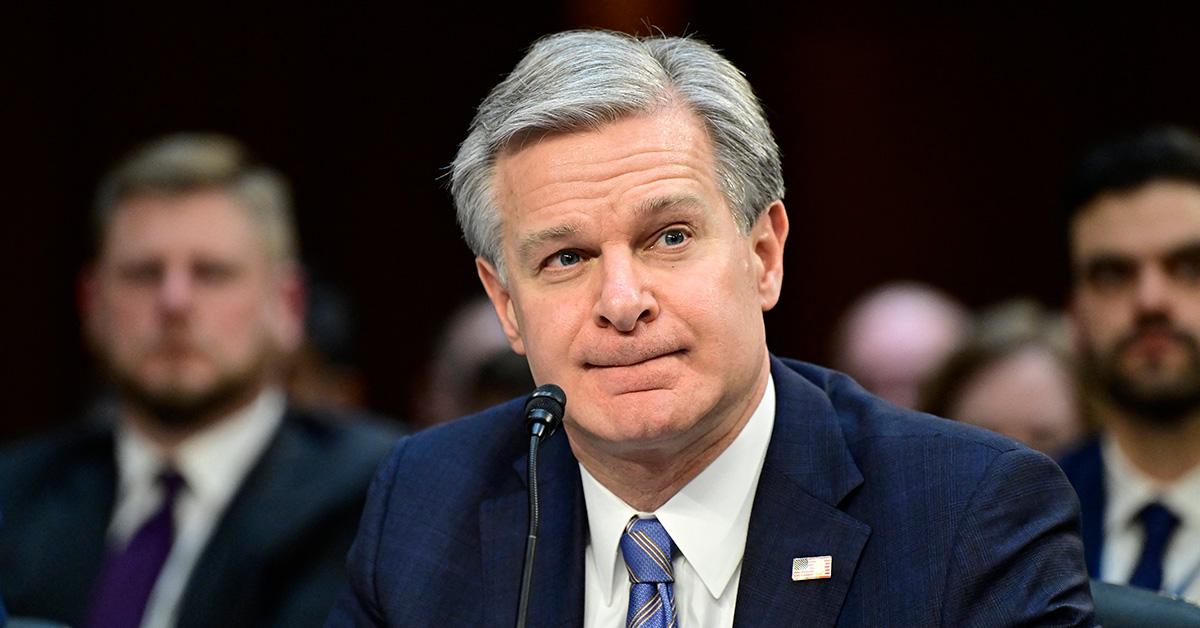 Christopher Wray testifying before Congress. 