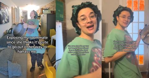 Woman Records Roommate Harassing Her With Pot and Spoon