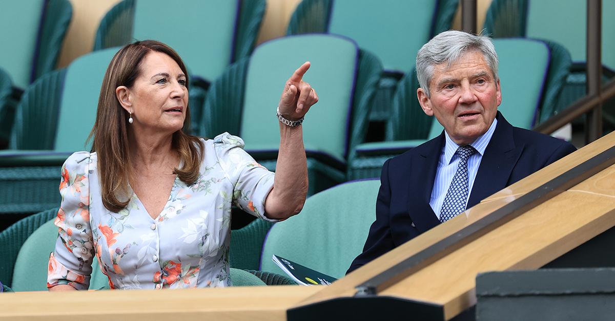 (l-r) Carole and Michael Middleton attend Wimbledon in 2022