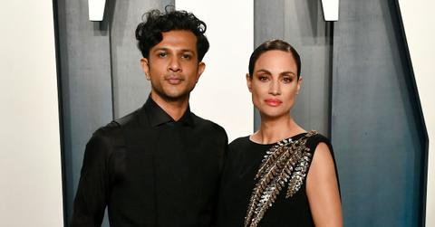 Utkarsh Ambudkar and wife Naomi Campbell attend the 2020 Vanity Fair Oscar Party