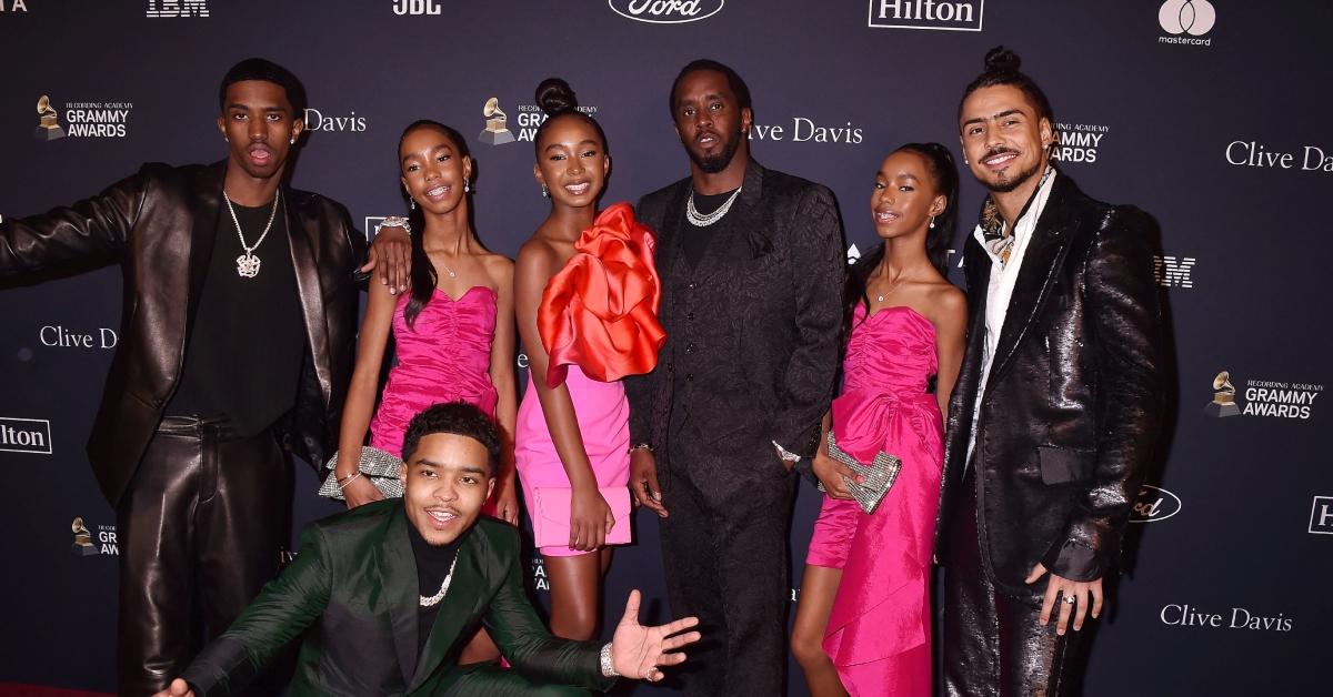 Diddy with his children during a Pre-GRAMMY Gala and GRAMMY Salute to Industry Icons 