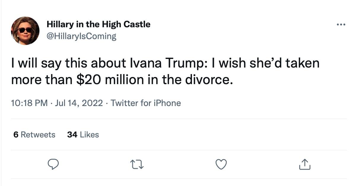 A tweet about the divorce 