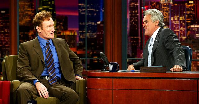 Conan O'Brien appearing on 'The Tonight Show With Jay Leno.'
